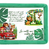 Tava mot baieti, aniversare 1 an, Jungla Safari, catifea verde, 7 piese, 34x25 cm, REC5011/22